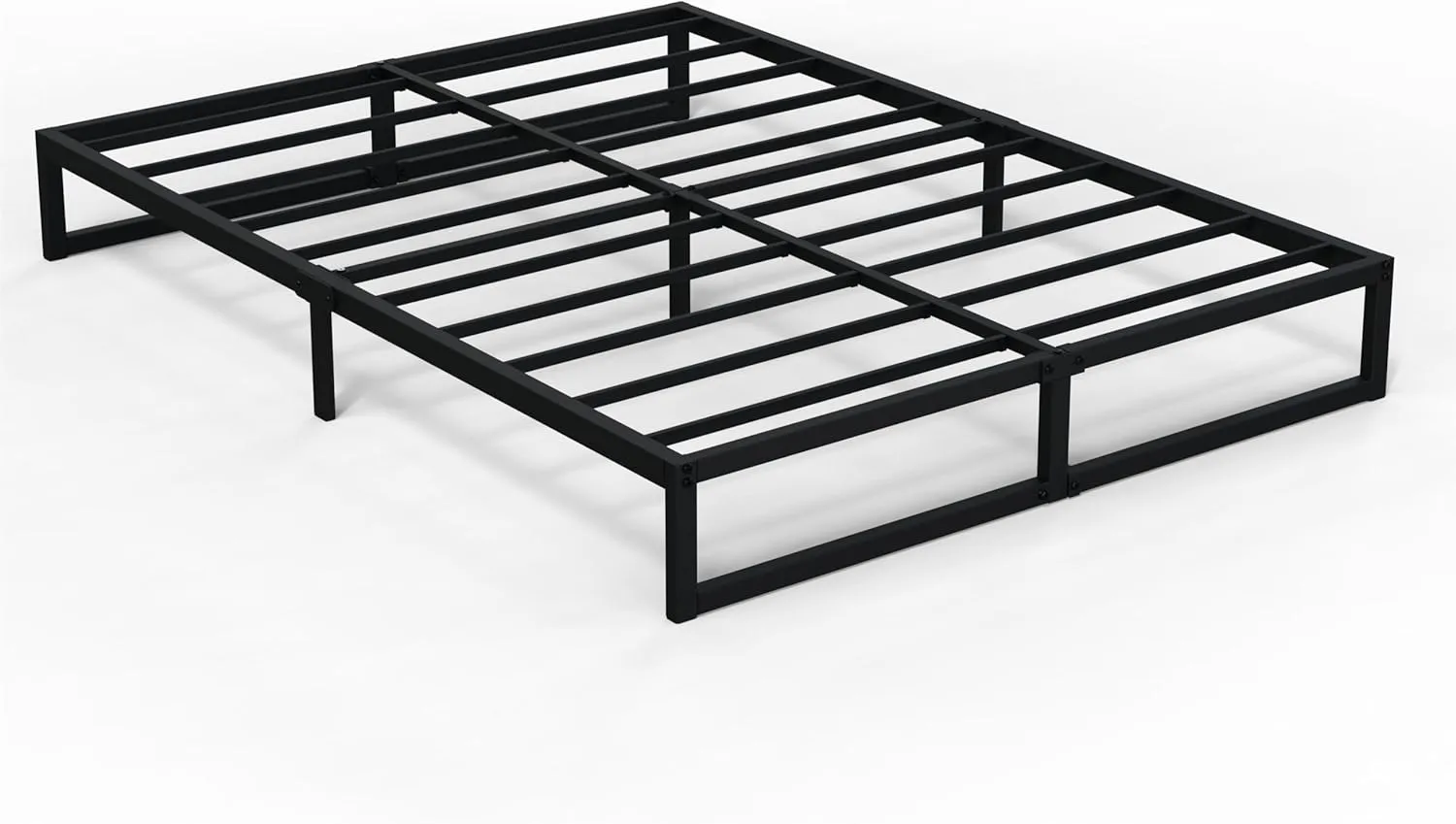 8 Inch Bed Frame Full Metal Platform Mattress Foundation with Steel Slat Support, No Box Spring Needed, Easy Assembly, Black