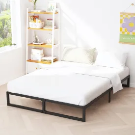8 Inch Bed Frame Full Metal Platform Mattress Foundation with Steel Slat Support, No Box Spring Needed, Easy Assembly, Black