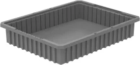 Akro-Mils 33224 Akro-Grid Plastic Slotted Dividable Modu Box Stackable Grid Storage Tote Container, (22-3/8-Inch L x 17-3/8-Inch W x 4-Inch H), (6 Pack), Gray