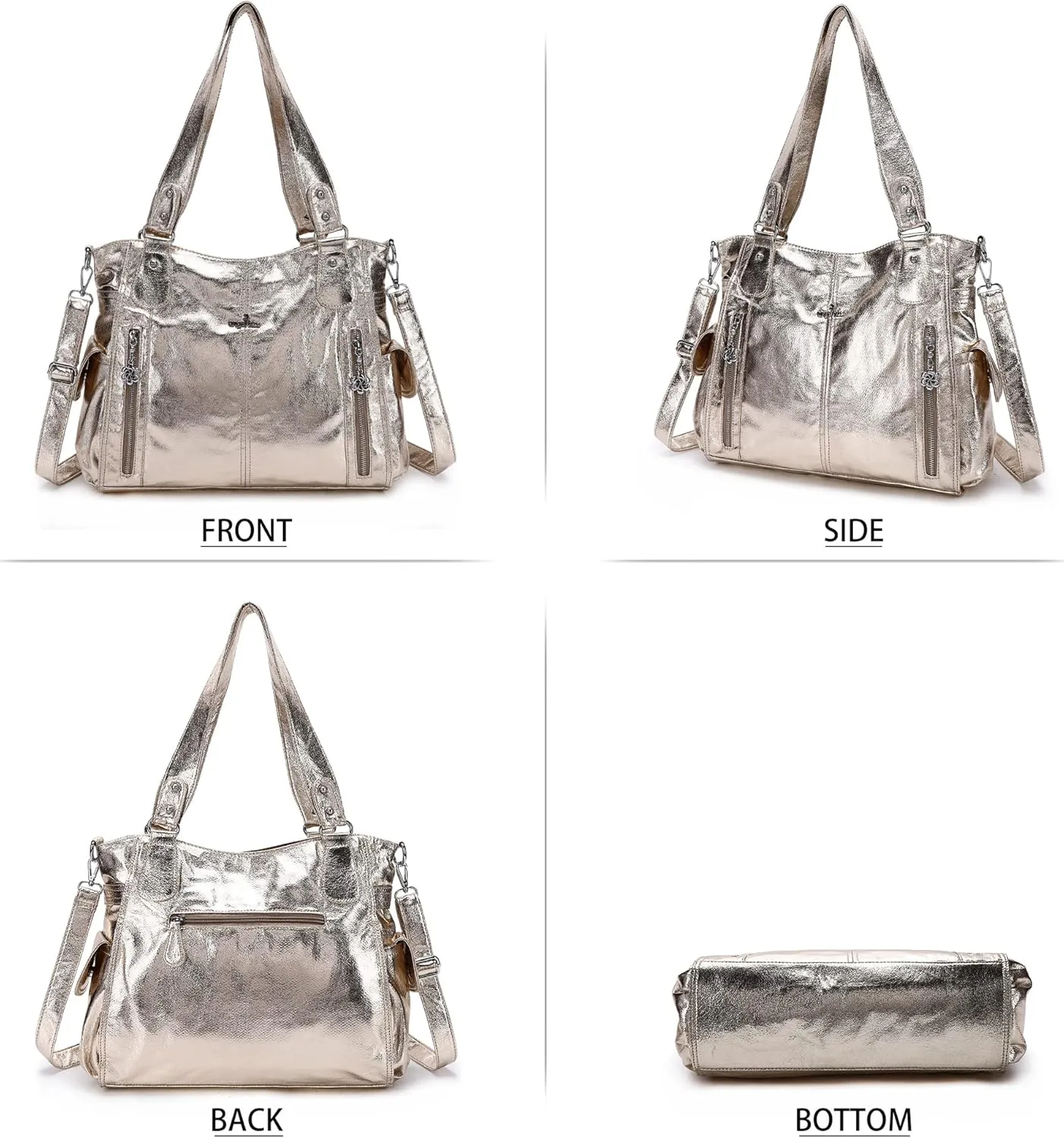 Angel Kiss Handbags for Womens Top-Handle Hobo Purse Roomy Casual Shoulder Bags PU Tote Satchel Purse for Women