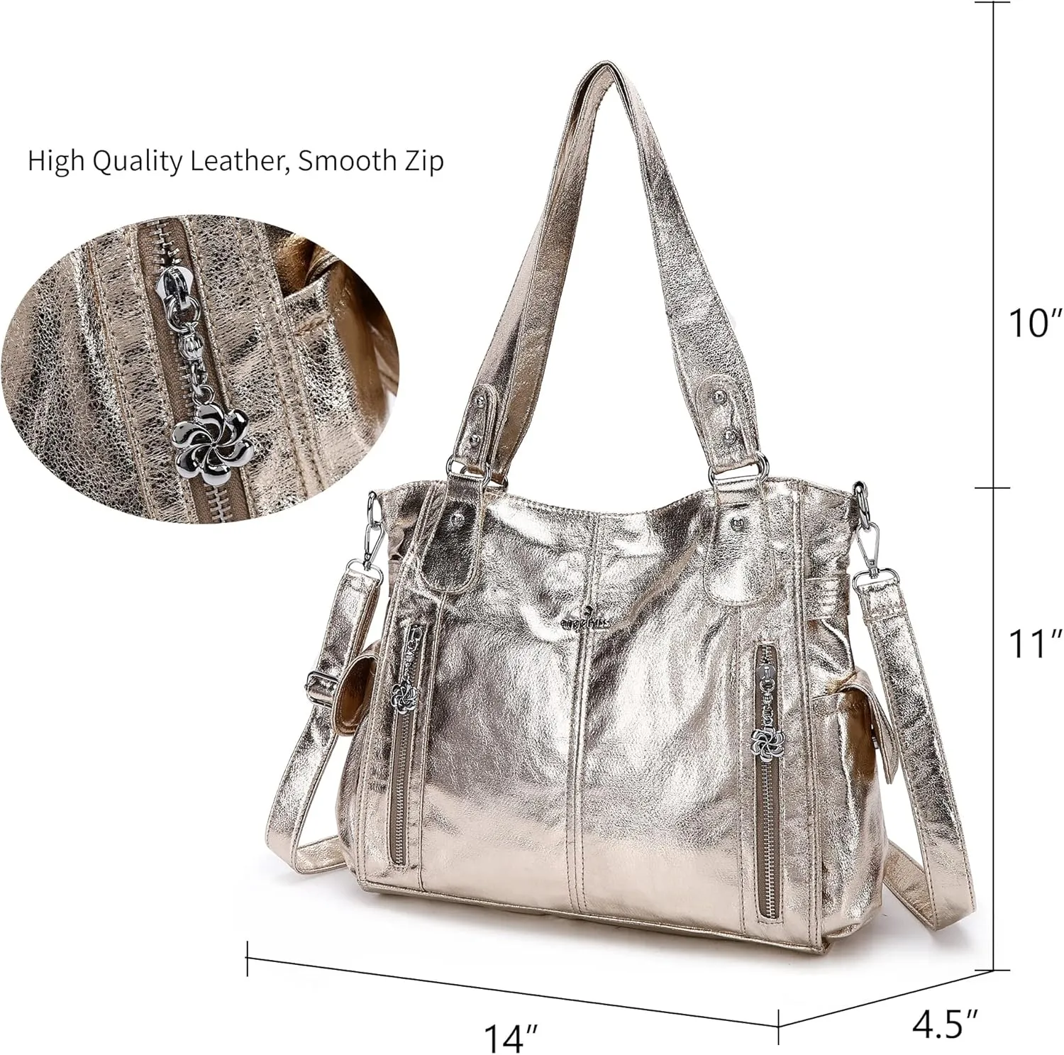 Angel Kiss Handbags for Womens Top-Handle Hobo Purse Roomy Casual Shoulder Bags PU Tote Satchel Purse for Women