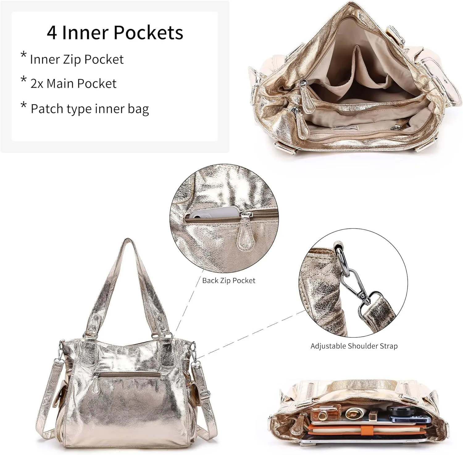 Angel Kiss Handbags for Womens Top-Handle Hobo Purse Roomy Casual Shoulder Bags PU Tote Satchel Purse for Women