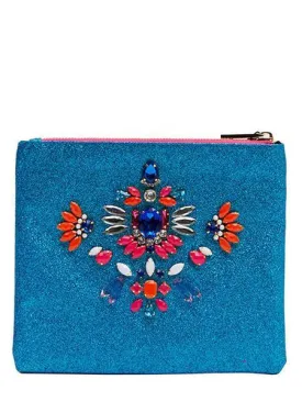 Aqua Bling Clutch Bag