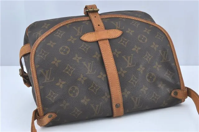 Auth Louis Vuitton Monogram Saumur 30 Shoulder Cross Body Bag M42256 LV J2115