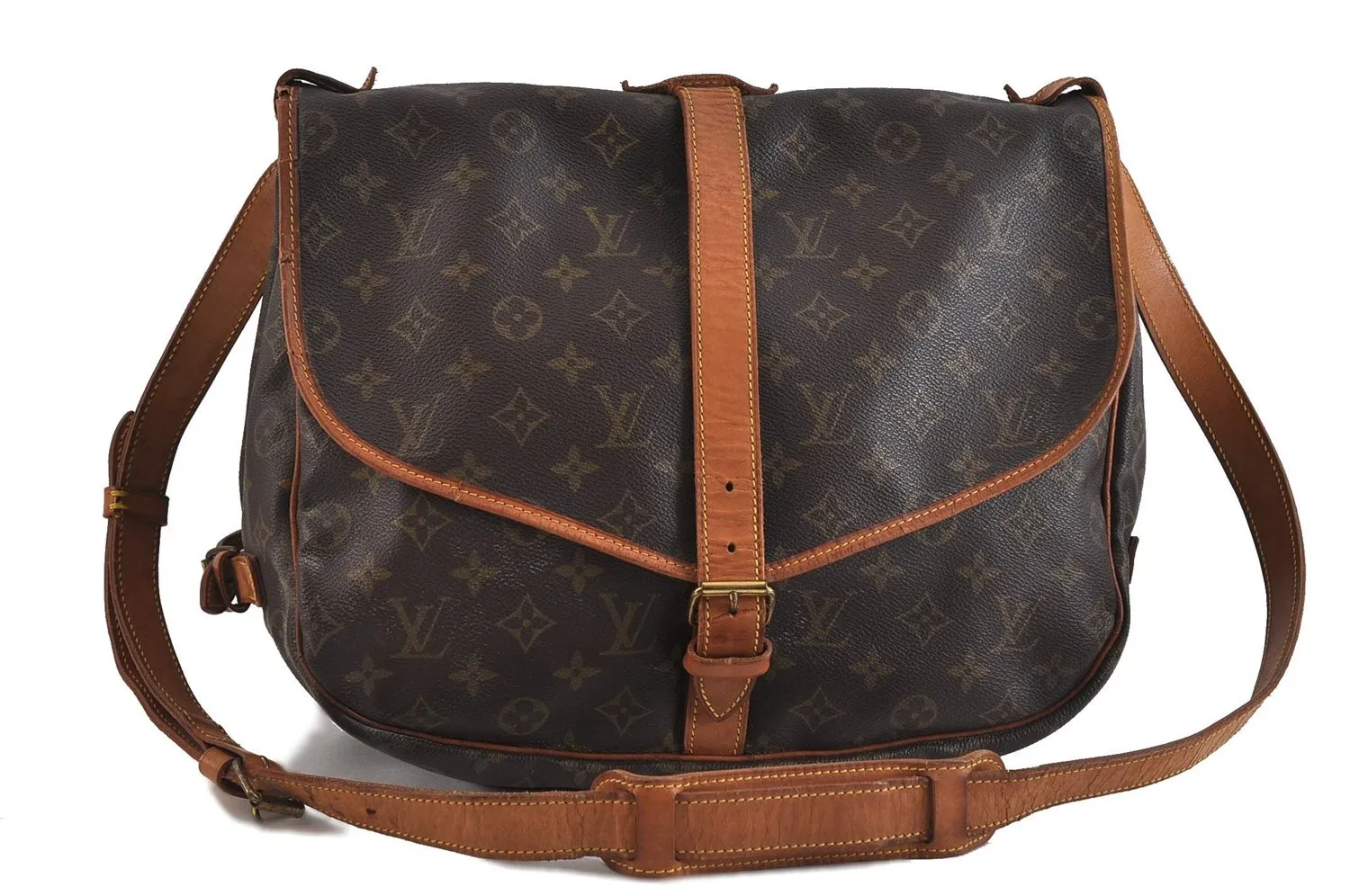 Auth LOUIS VUITTON Monogram Saumur 35 Shoulder Cross Body Bag M42254 LV 6007C