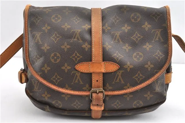 Authentic Louis Vuitton Monogram Saumur 30 Shoulder Bag M42256 LV Junk 1195G