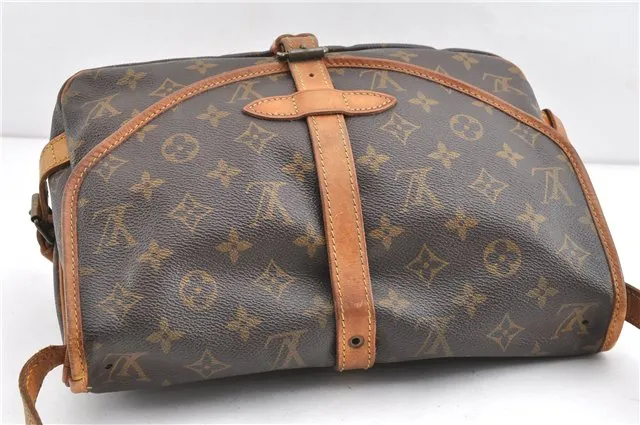 Authentic Louis Vuitton Monogram Saumur 30 Shoulder Bag M42256 LV Junk 1195G