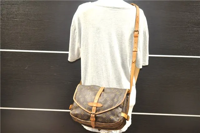 Authentic Louis Vuitton Monogram Saumur 30 Shoulder Bag M42256 LV Junk 1195G