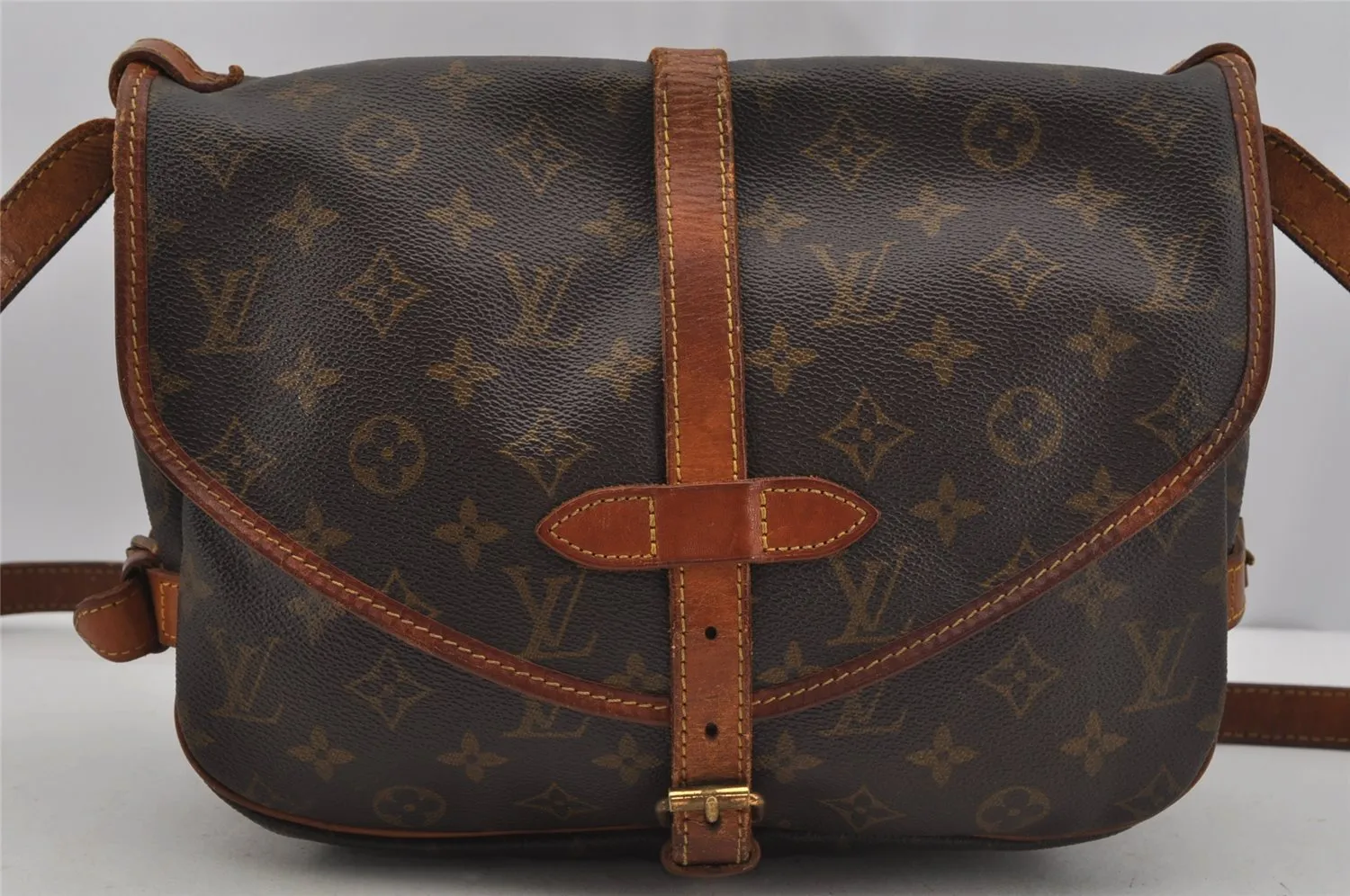 Authentic Louis Vuitton Monogram Saumur 30 Shoulder Cross Bag M42256 LV 4984J