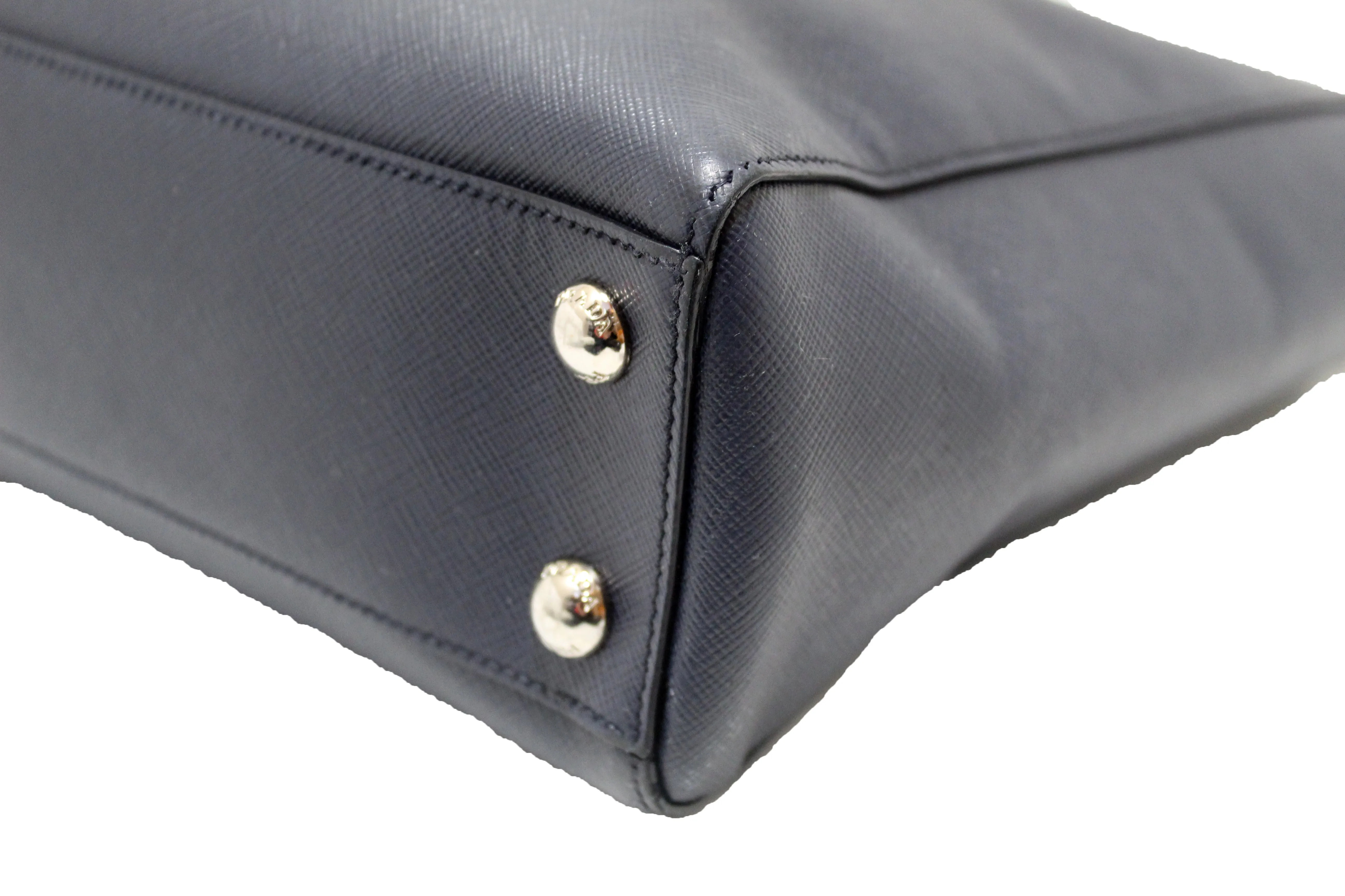Authentic Prada Blue Saffiano Lux Leather Tote Bag