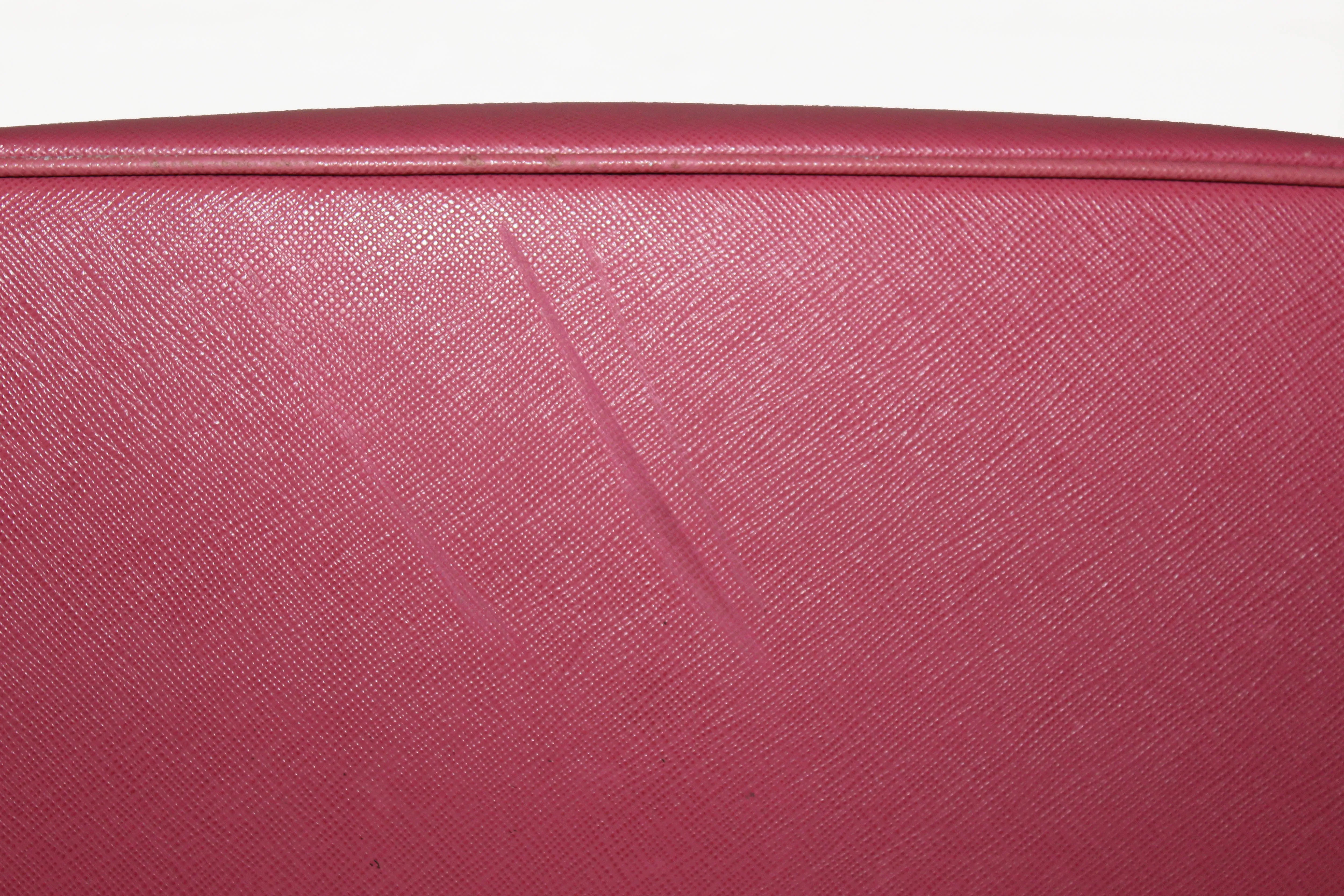 Authentic Prada Pink Saffiano Lux Leather Medium Double Zip Tote Bag