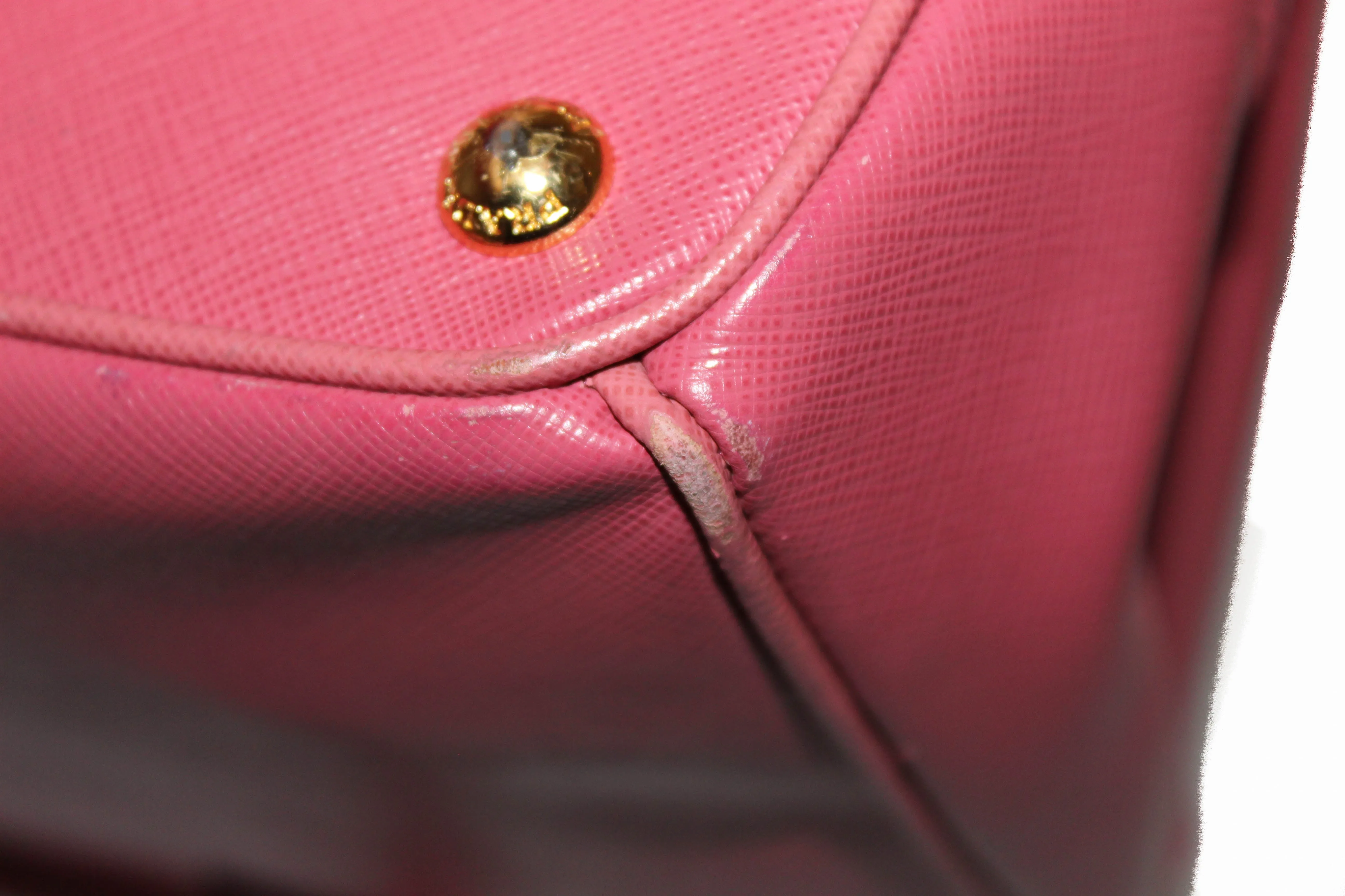Authentic Prada Pink Saffiano Lux Leather Medium Double Zip Tote Bag