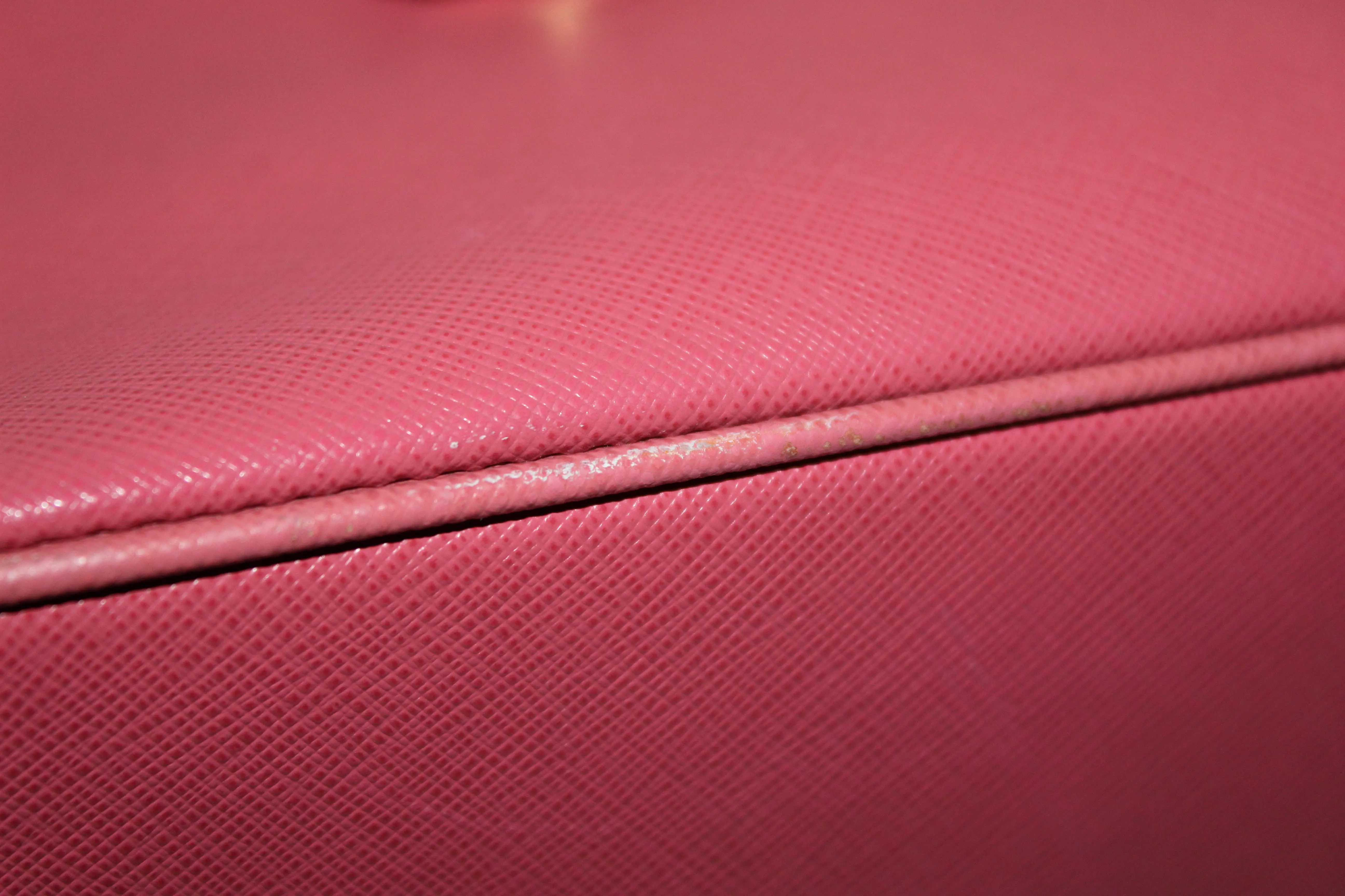 Authentic Prada Pink Saffiano Lux Leather Medium Double Zip Tote Bag