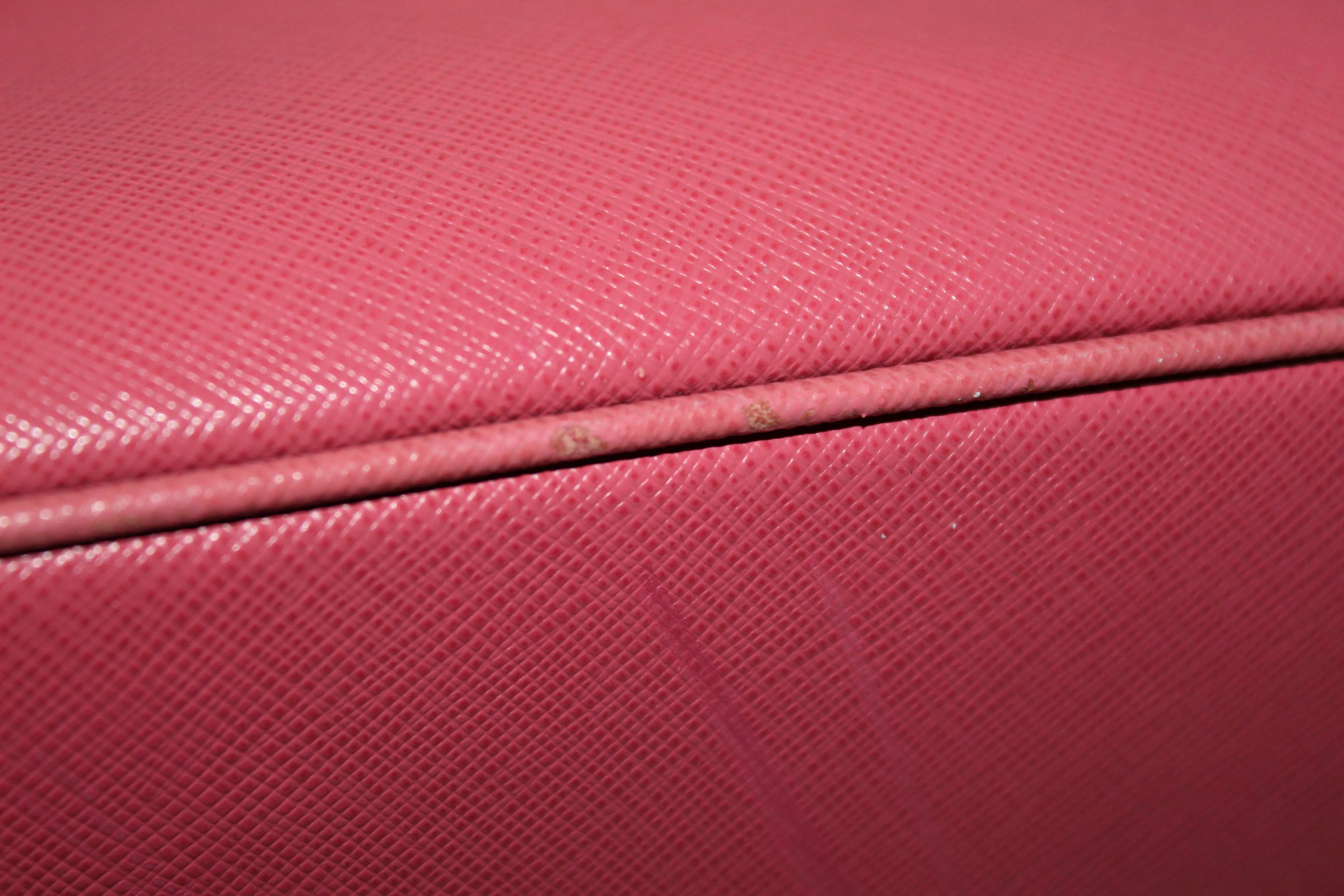 Authentic Prada Pink Saffiano Lux Leather Medium Double Zip Tote Bag
