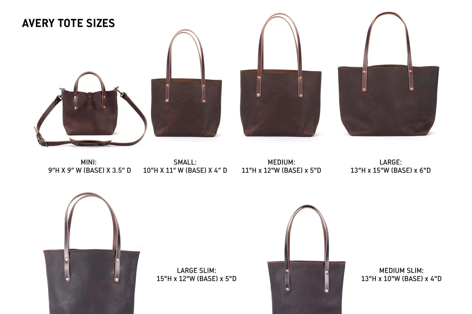 AVERY LEATHER TOTE BAG - MINI CROSSBODY - JADE BISON