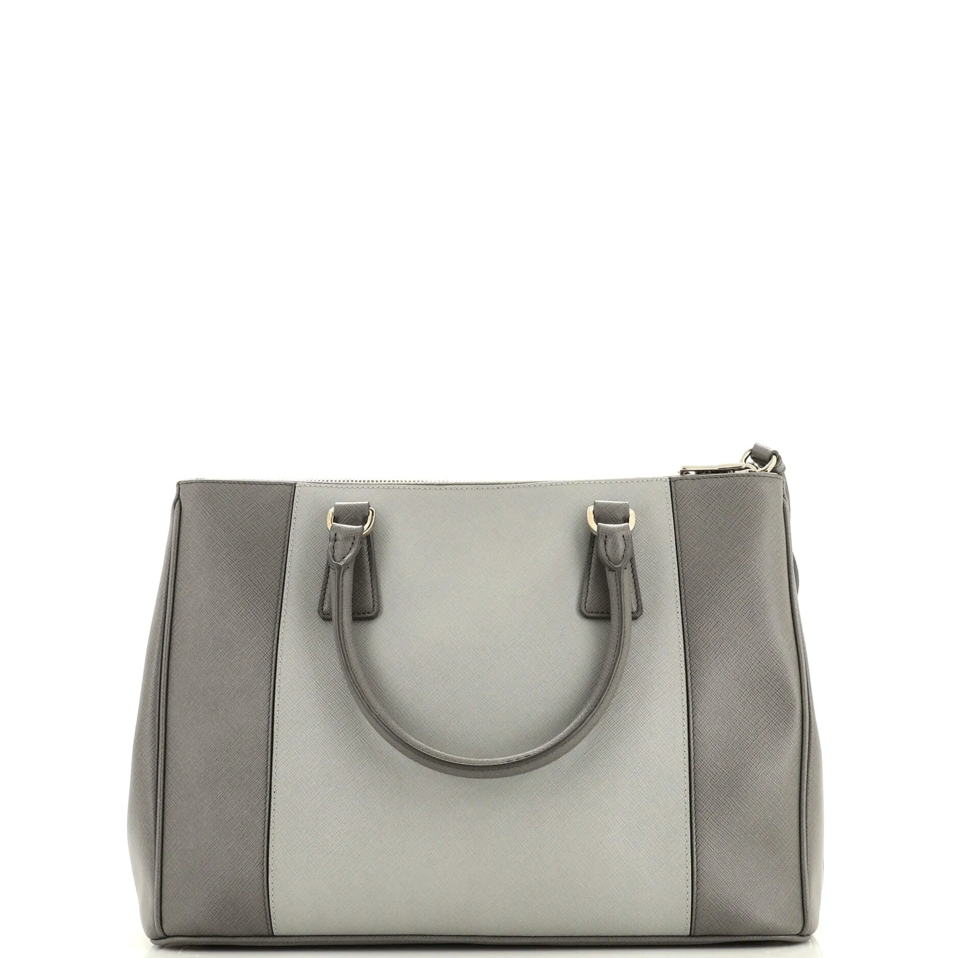 Bicolor Double Zip Lux Tote Saffiano Leather Medium