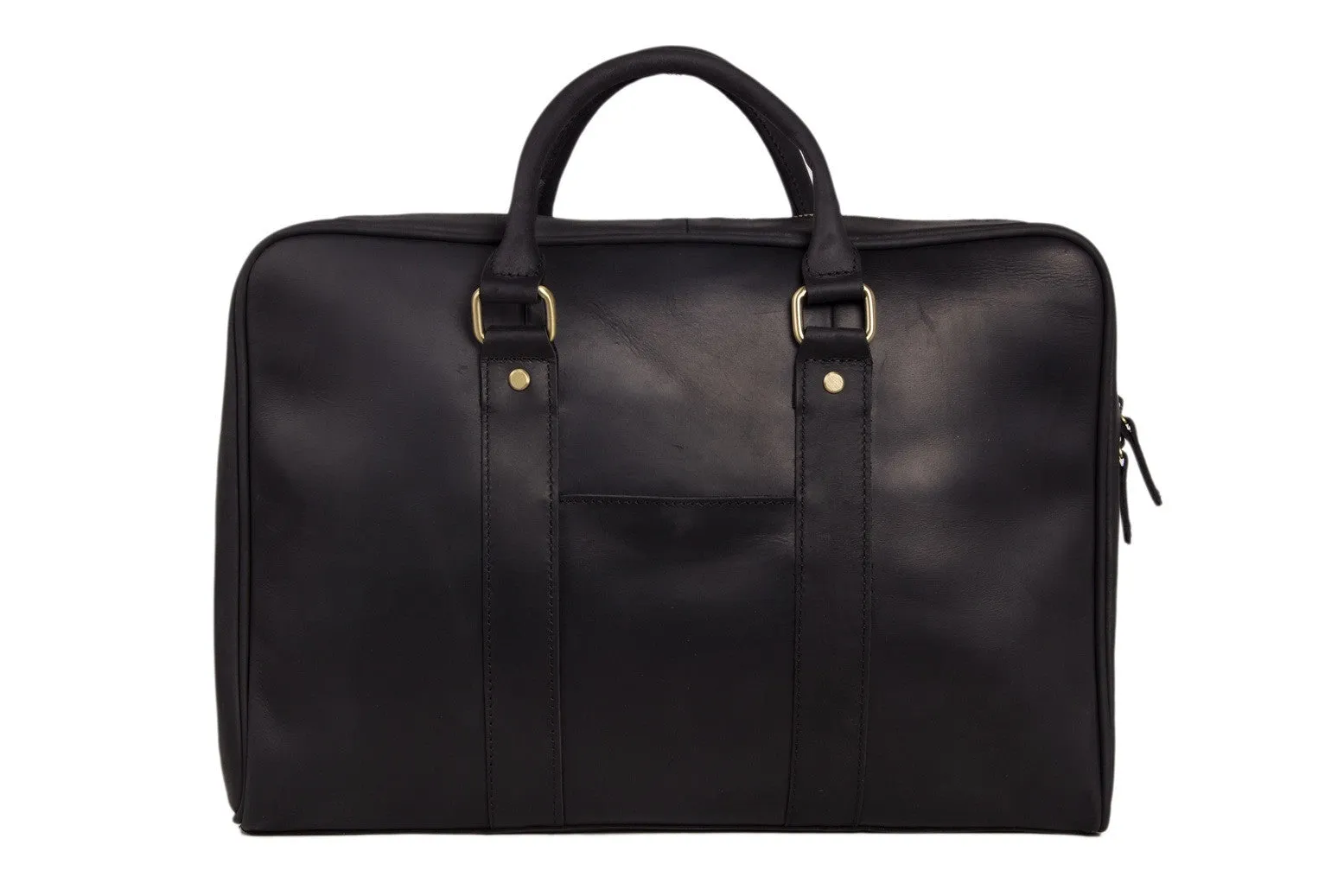 Black Genuine Leather Briefcase, Messenger Bag, Laptop Bag, Men's Handbag D007