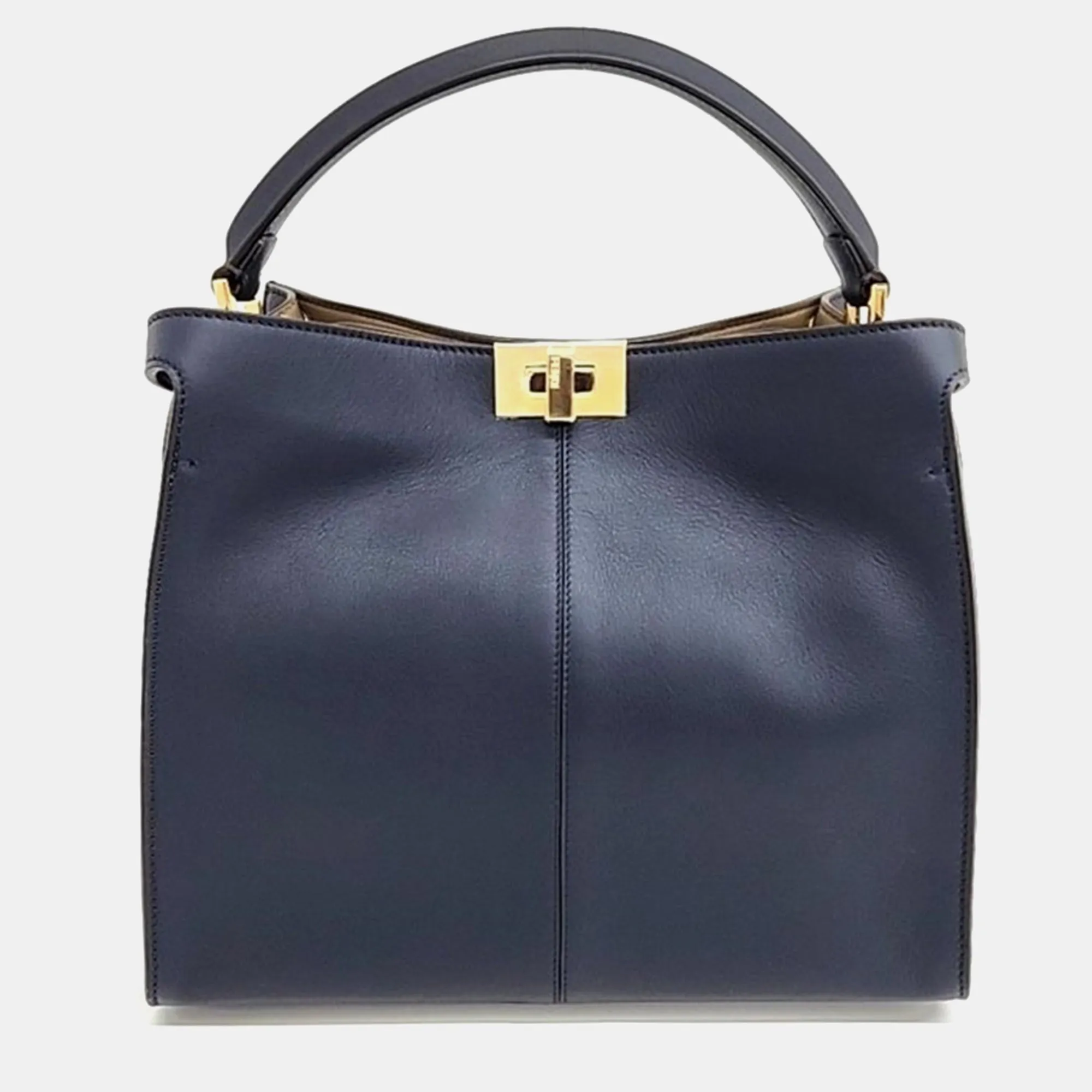 Blue Leather Peekaboo XLite Medium Tote Bag