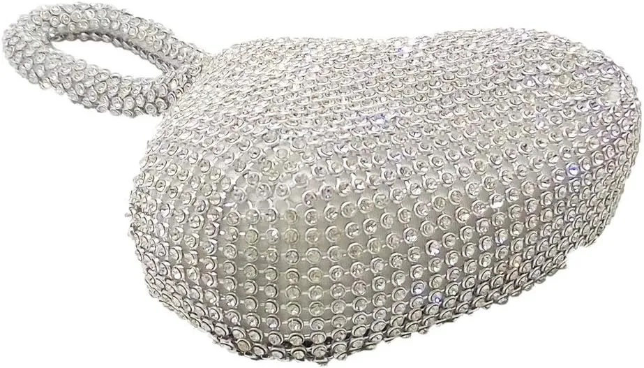 Boutique De FGG Sparkly Rhinestone Clutch Evening Bags for Women Formal Triangle Purse for Party Prom Wedding Handbag,Mini
