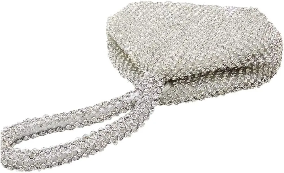 Boutique De FGG Sparkly Rhinestone Clutch Evening Bags for Women Formal Triangle Purse for Party Prom Wedding Handbag,Mini