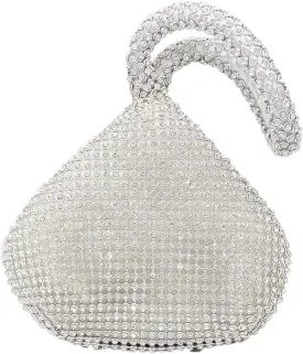Boutique De FGG Sparkly Rhinestone Clutch Evening Bags for Women Formal Triangle Purse for Party Prom Wedding Handbag,Mini