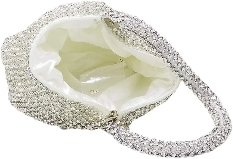 Boutique De FGG Sparkly Rhinestone Clutch Evening Bags for Women Formal Triangle Purse for Party Prom Wedding Handbag,Mini
