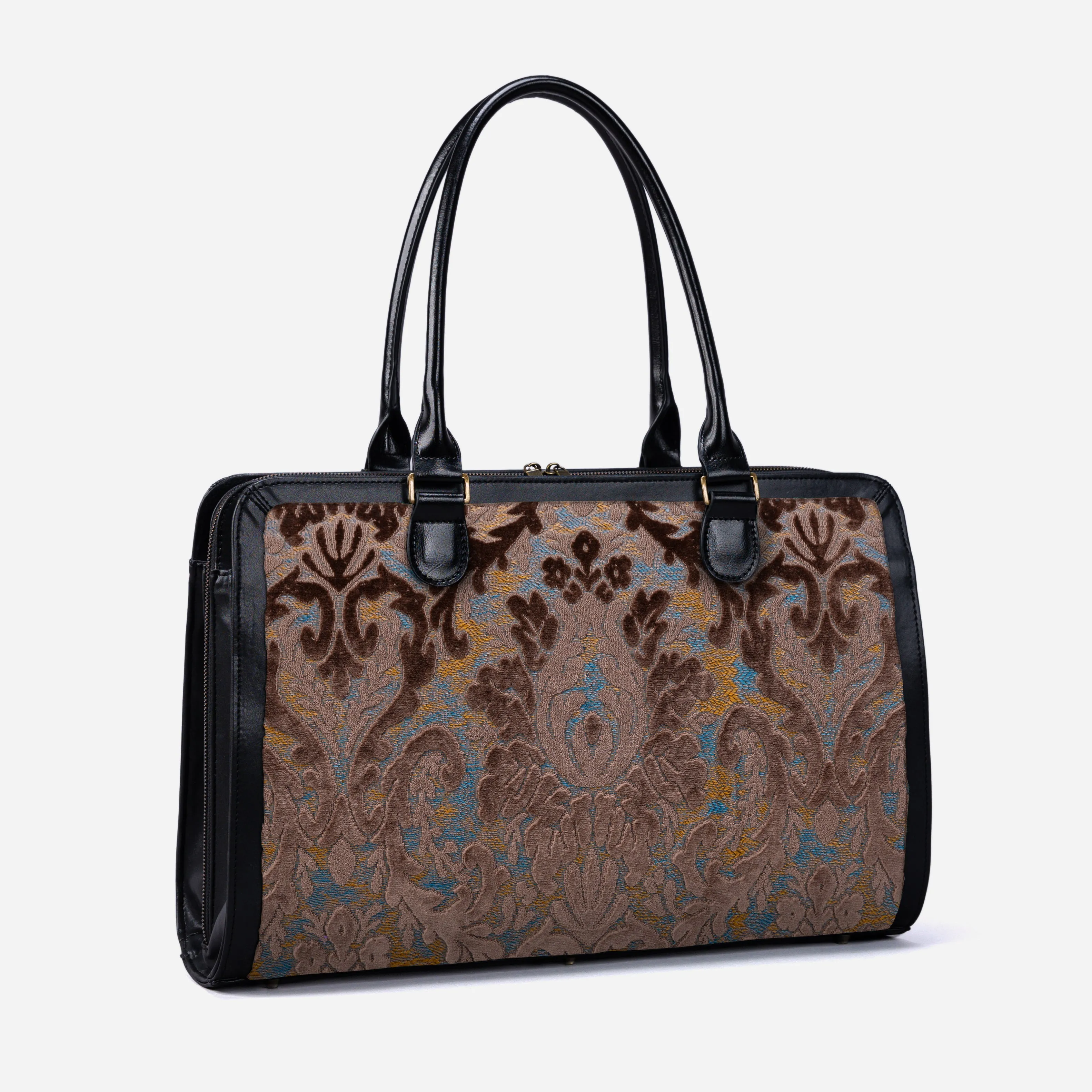 Burnout Velvet Camel Business Tote