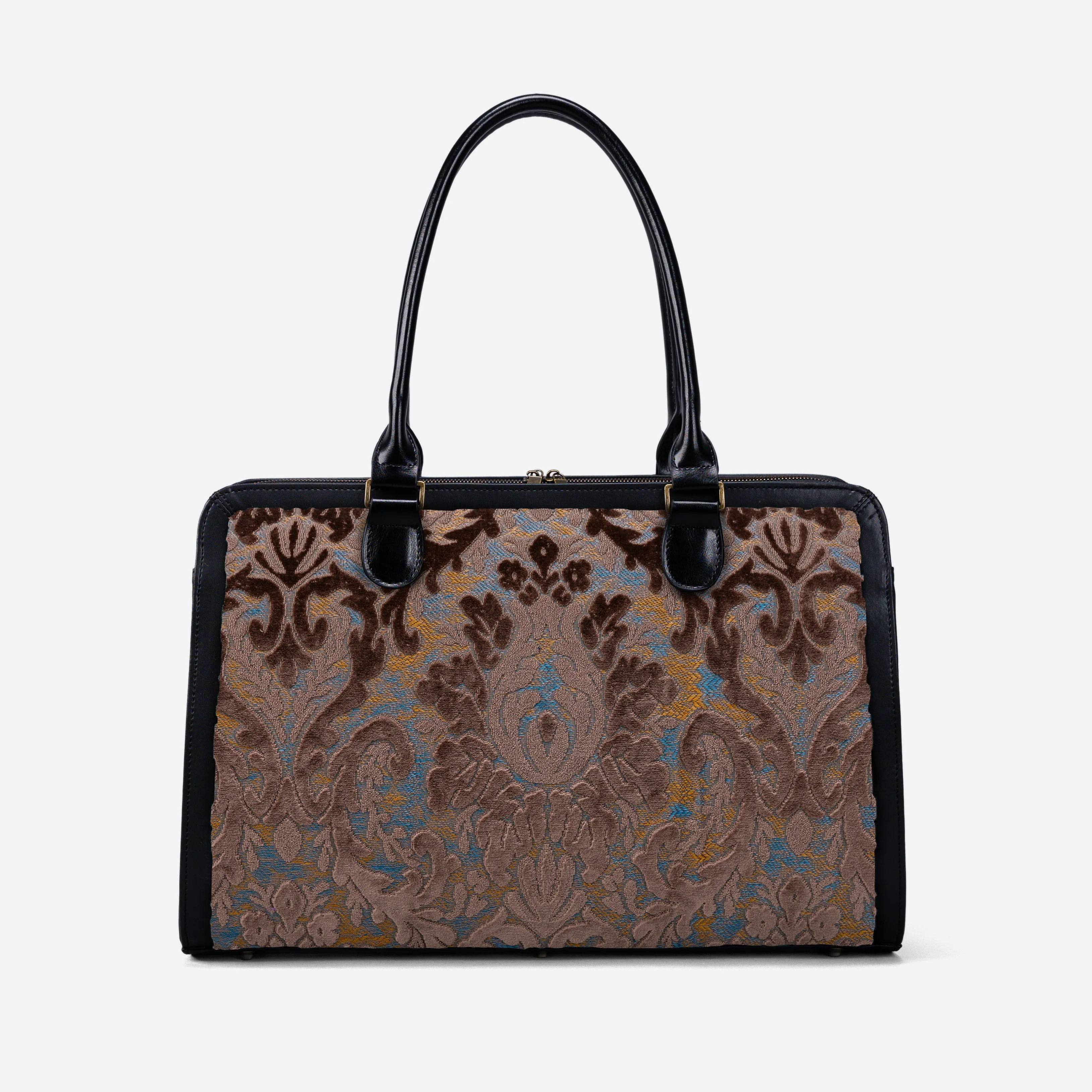 Burnout Velvet Camel Business Tote