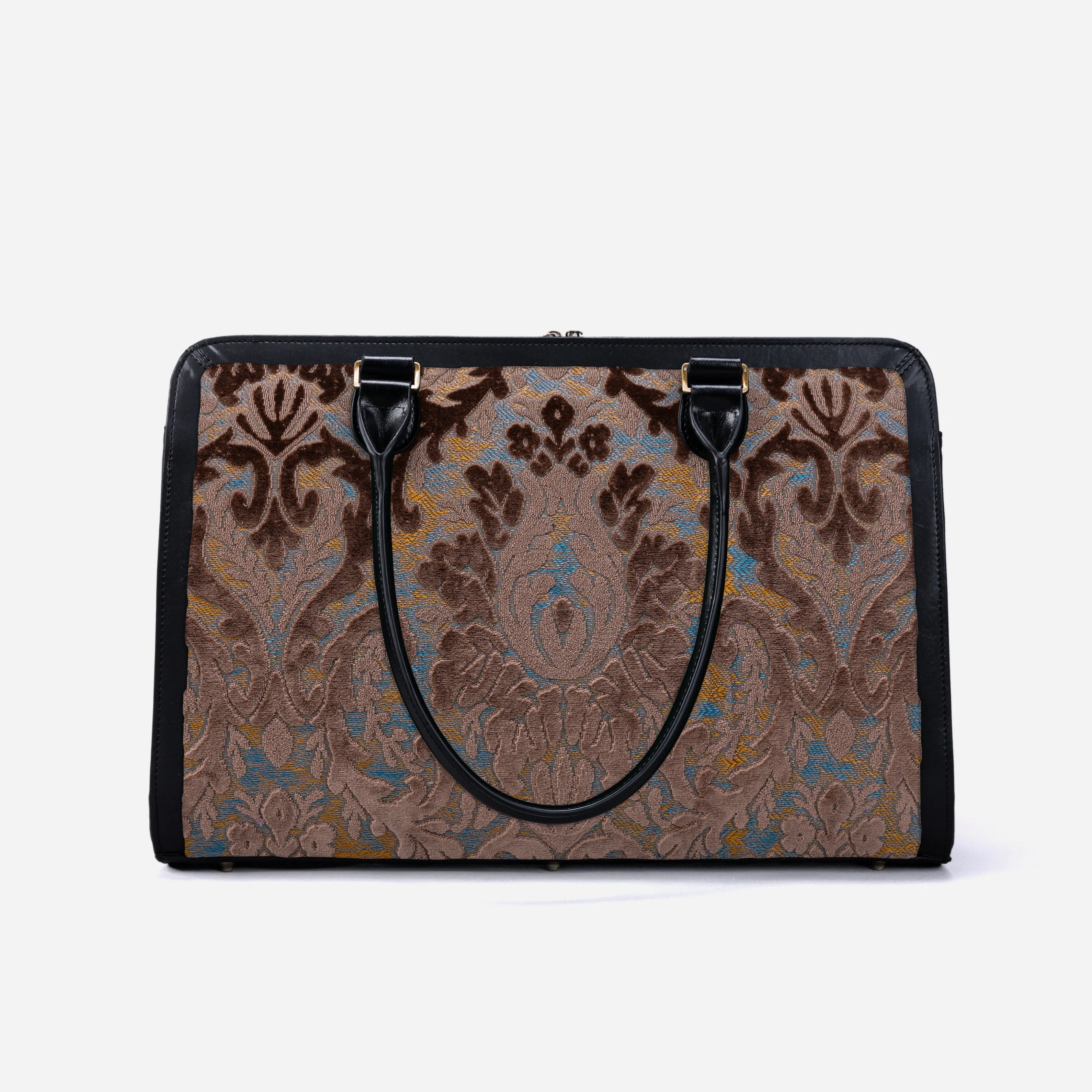 Burnout Velvet Camel Business Tote