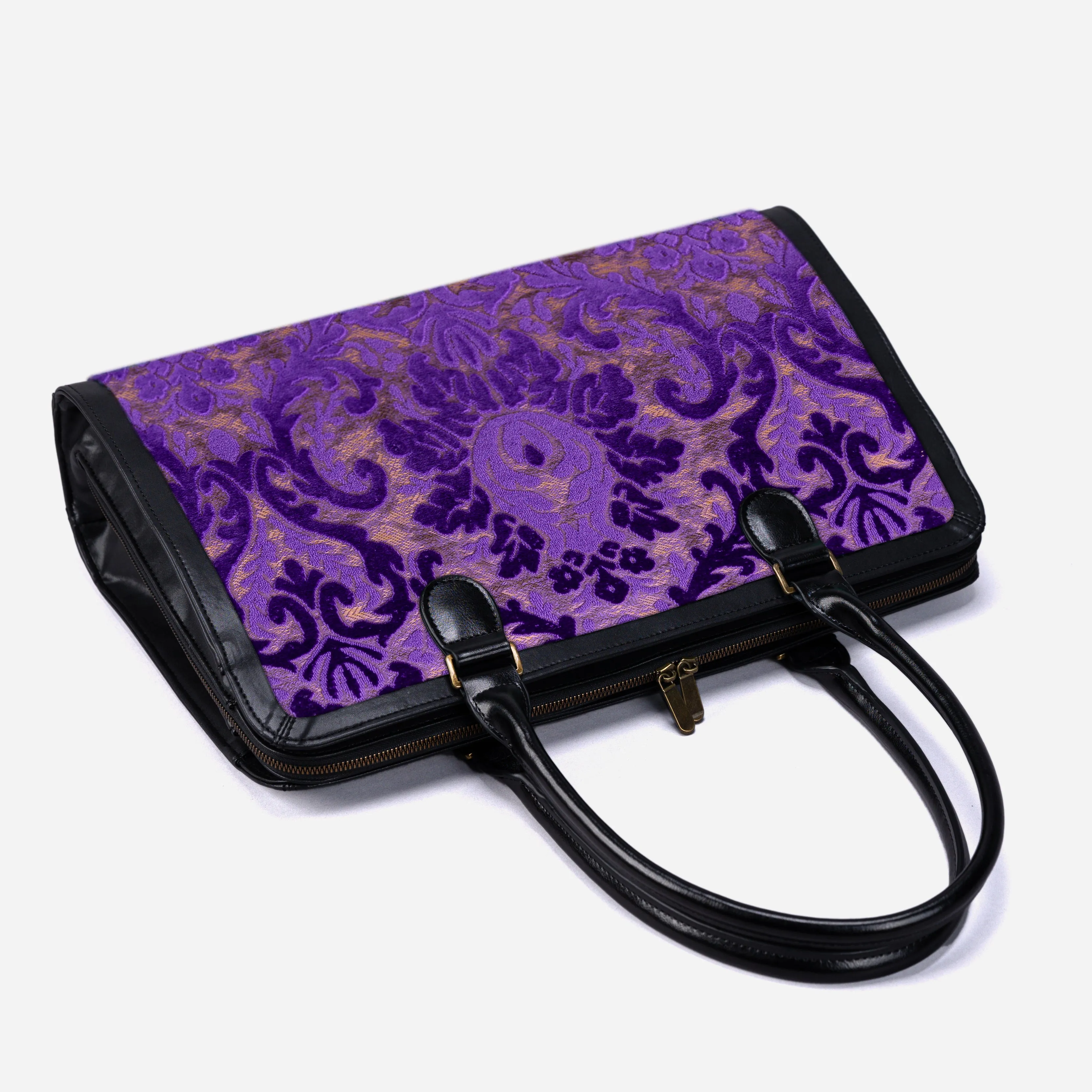 Burnout Velvet Purple Business Tote