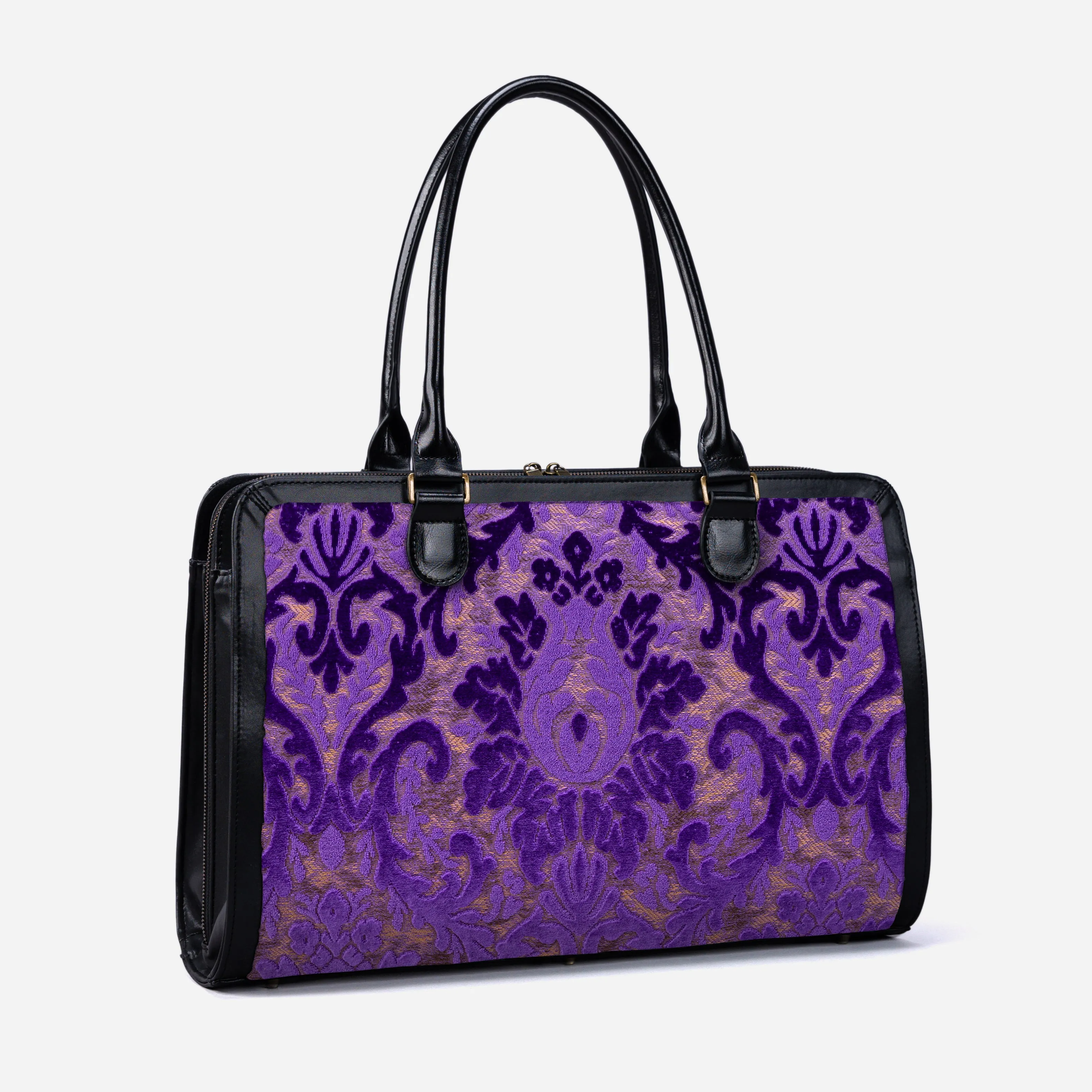 Burnout Velvet Purple Business Tote