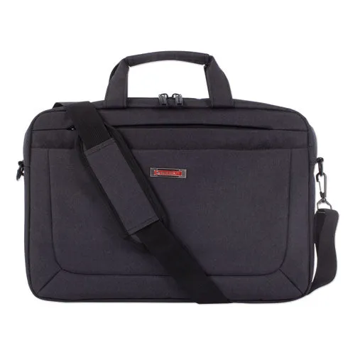 Cadence 2 Section Briefcase, Fits Devices Up To 15.6", Polyester, 4.5 X 4.5 X 16, Charcoal