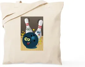 CafePress Hilarious Bowling Ball And Pins Tote Bag Reusable Natural Beige Canvas Shopping Bag