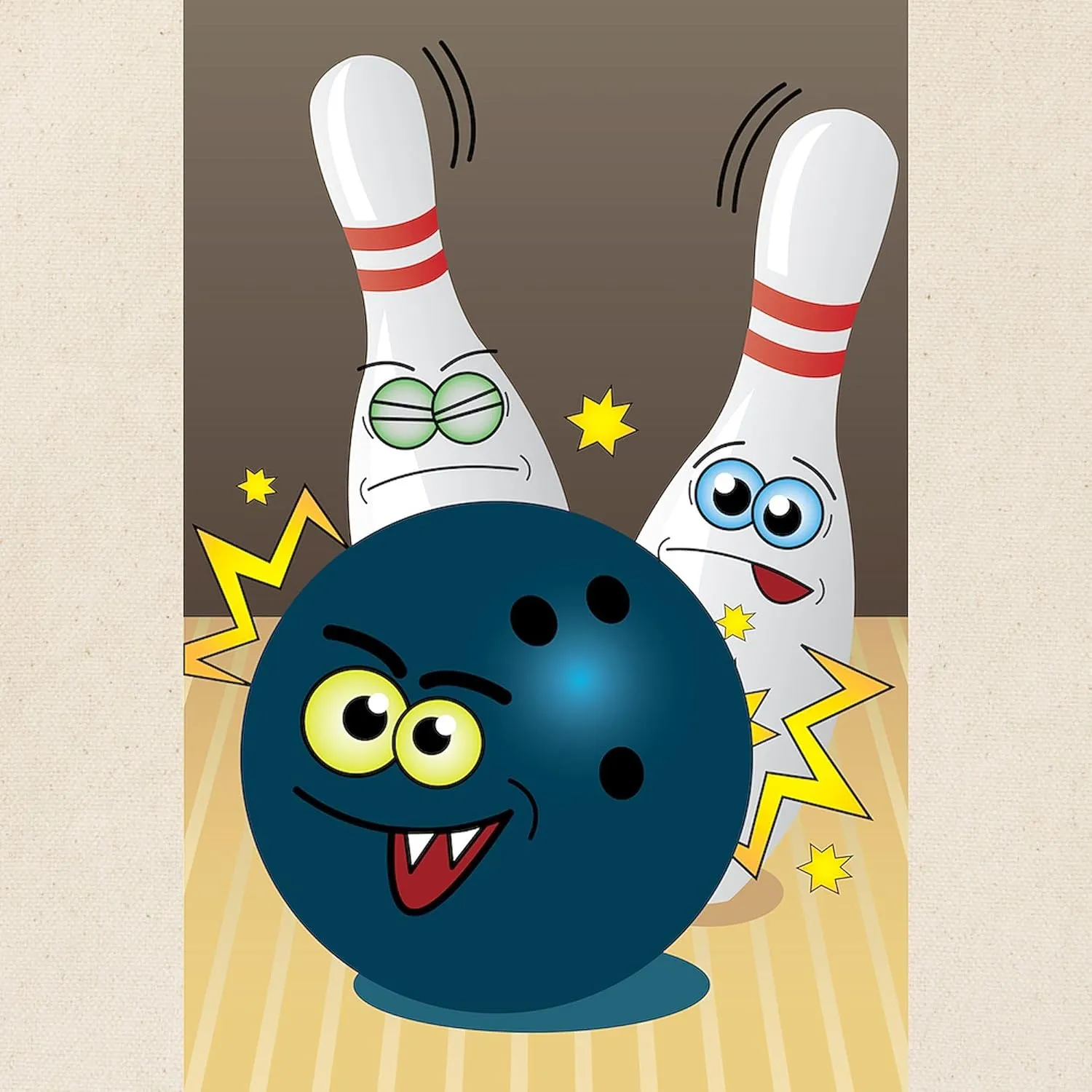 CafePress Hilarious Bowling Ball And Pins Tote Bag Reusable Natural Beige Canvas Shopping Bag