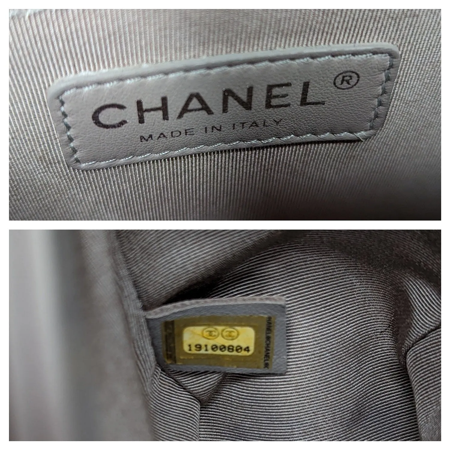Chanel bag Gray Quilted Calfskin Medium Boy Bag