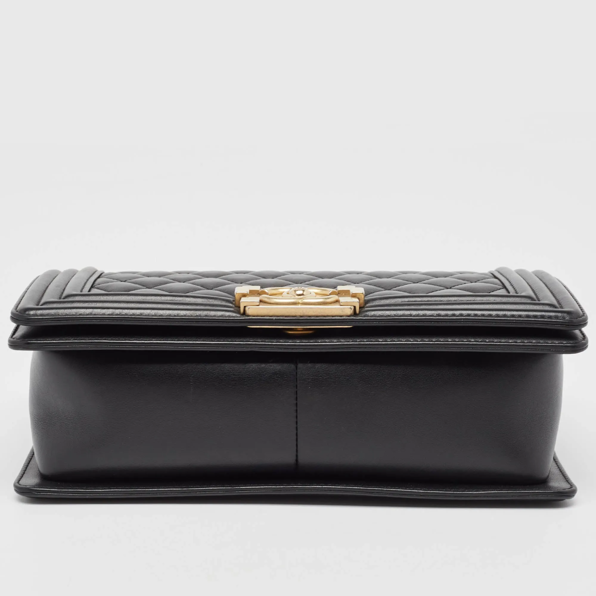 CHANEL Black Quilted Leather Medium Boy New Bag