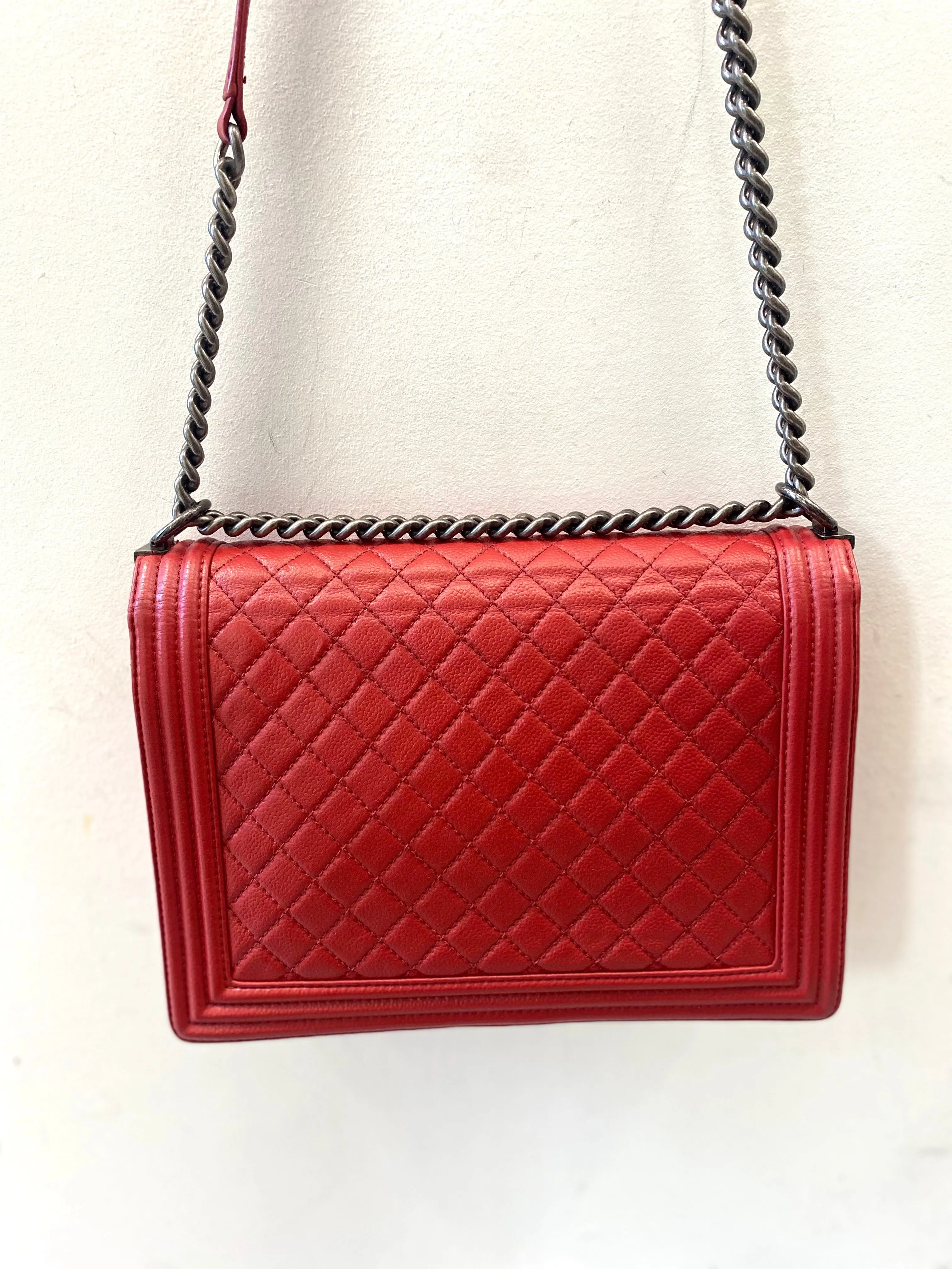 CHANEL CAVIAR QUILTED LEATHER LARGE BOY BAG