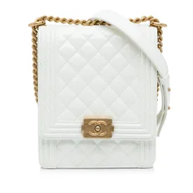Chanel North South Boy Flap White
