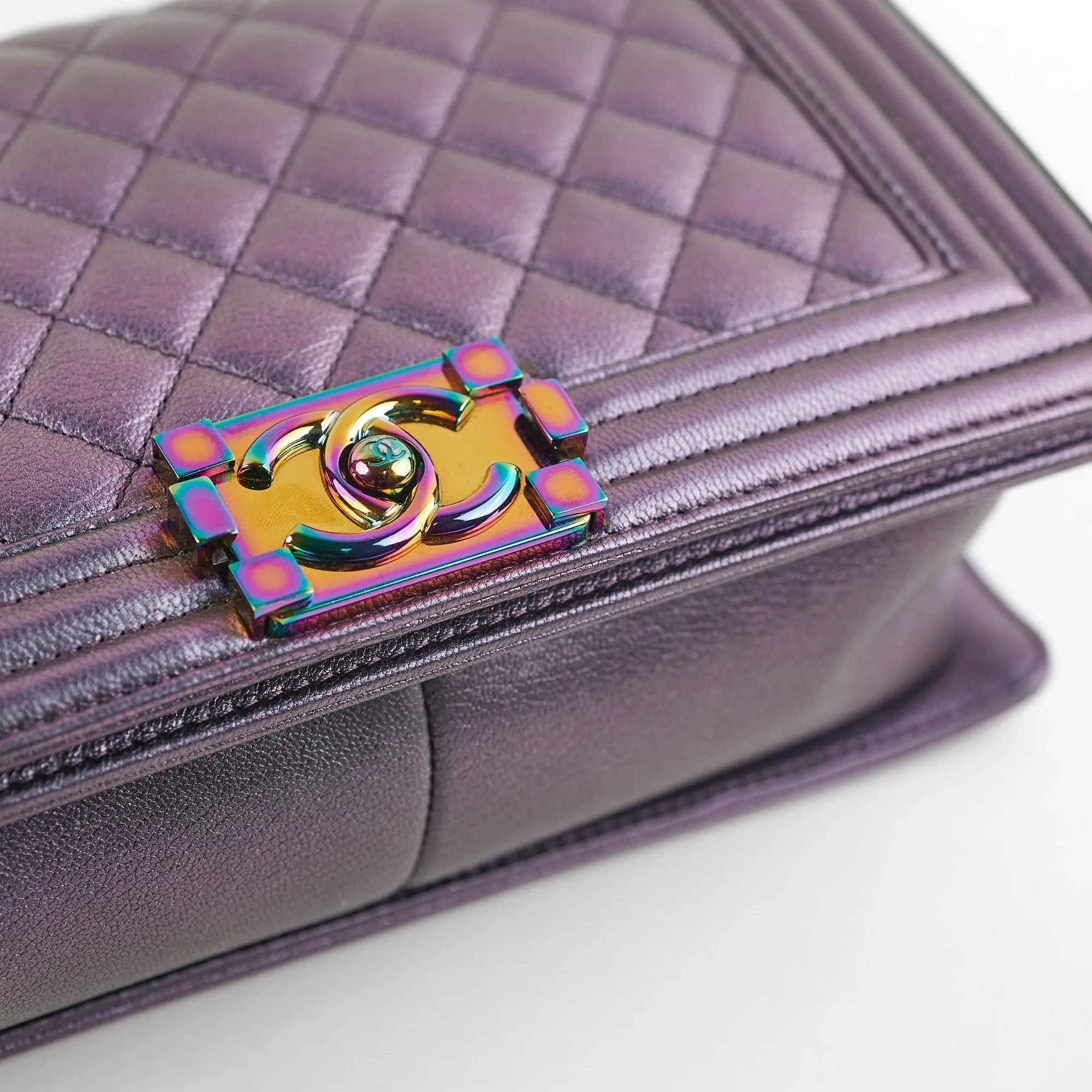 Chanel Old Medium Boy Iridescent Boy Bag