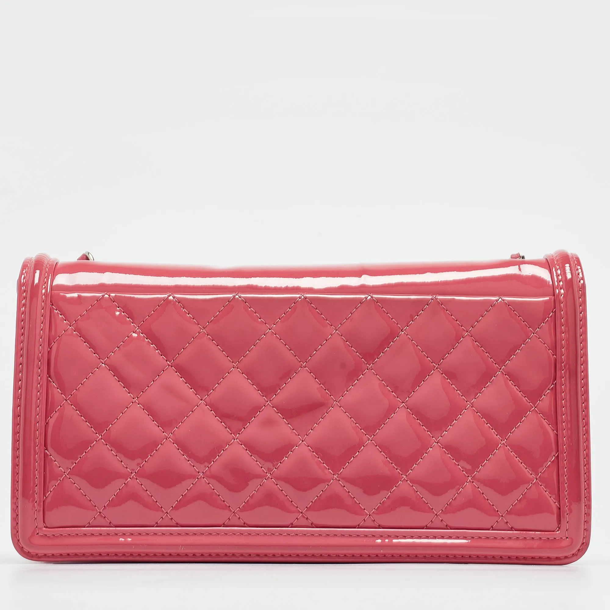 CHANEL Pink/Orange Plexiglass and Patent Leather Small Boy Brick Flap Bag