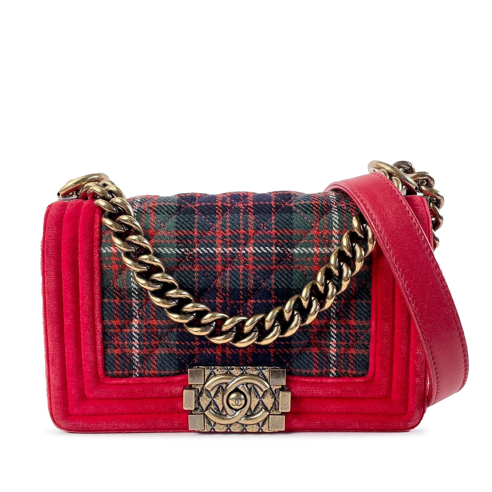 CHANEL Small Velvet Boy Crossbody Bag