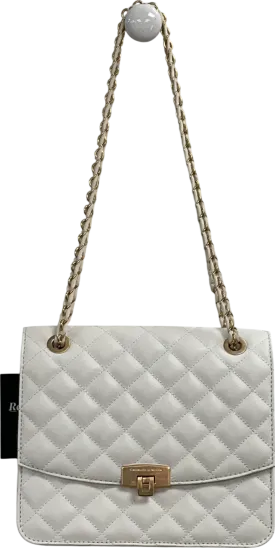 Charles & Keith Cream Quilted Square Chain Strap Bag