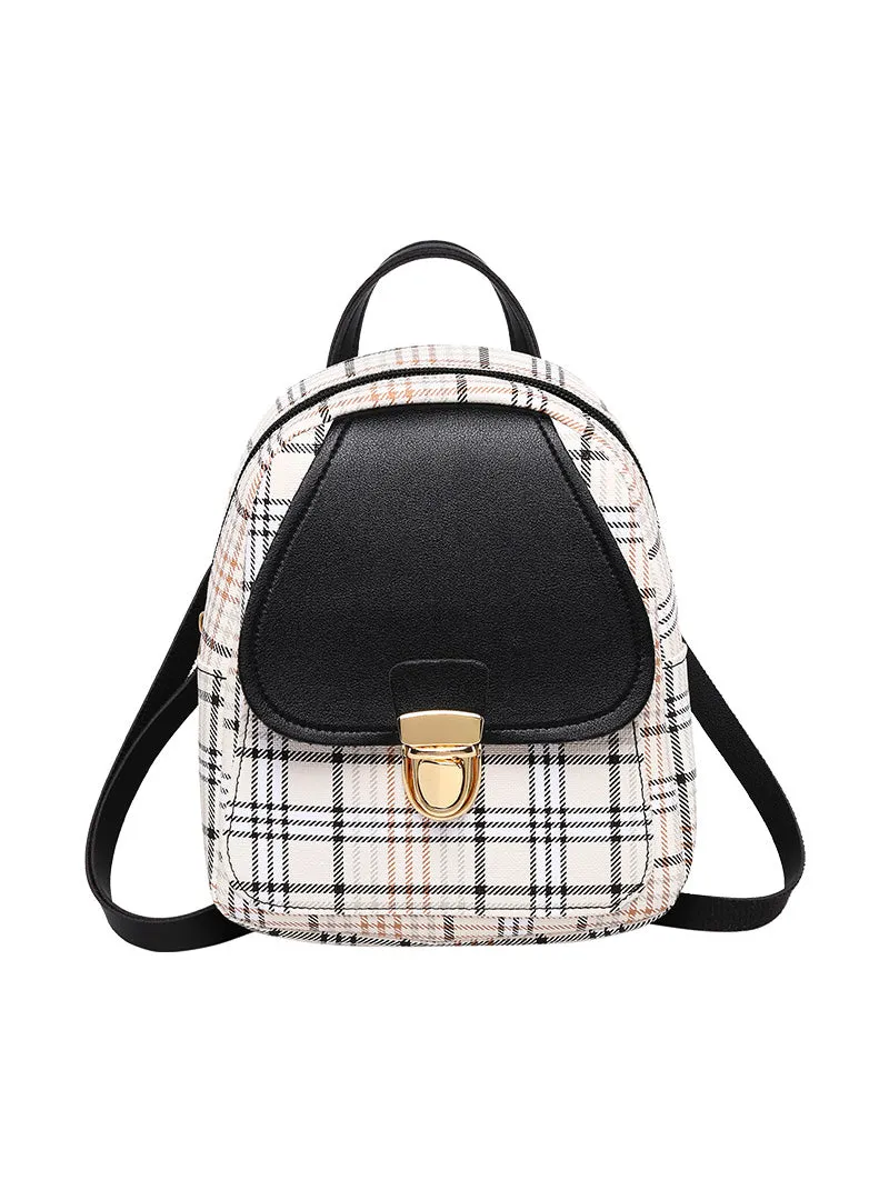 Checked Handbag Small Backpack