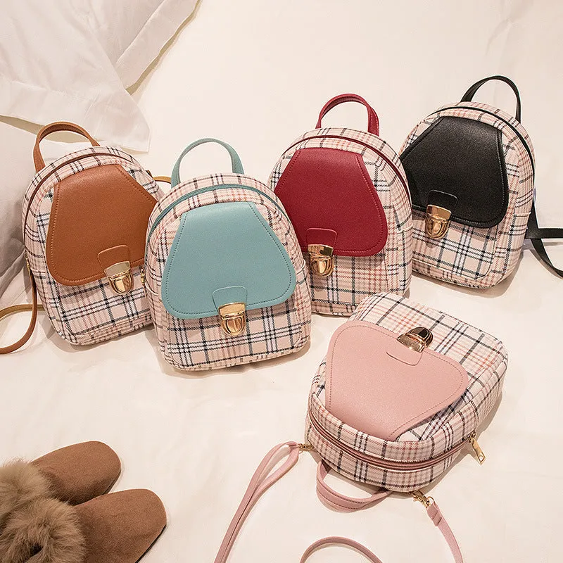 Checked Handbag Small Backpack