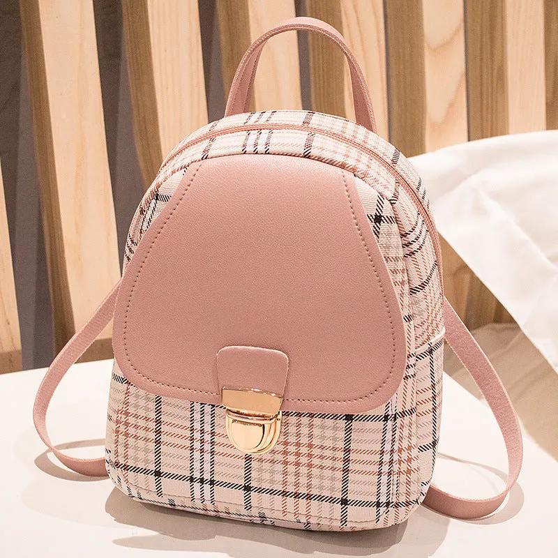 Checked Handbag Small Backpack