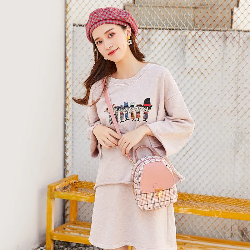 Checked Handbag Small Backpack