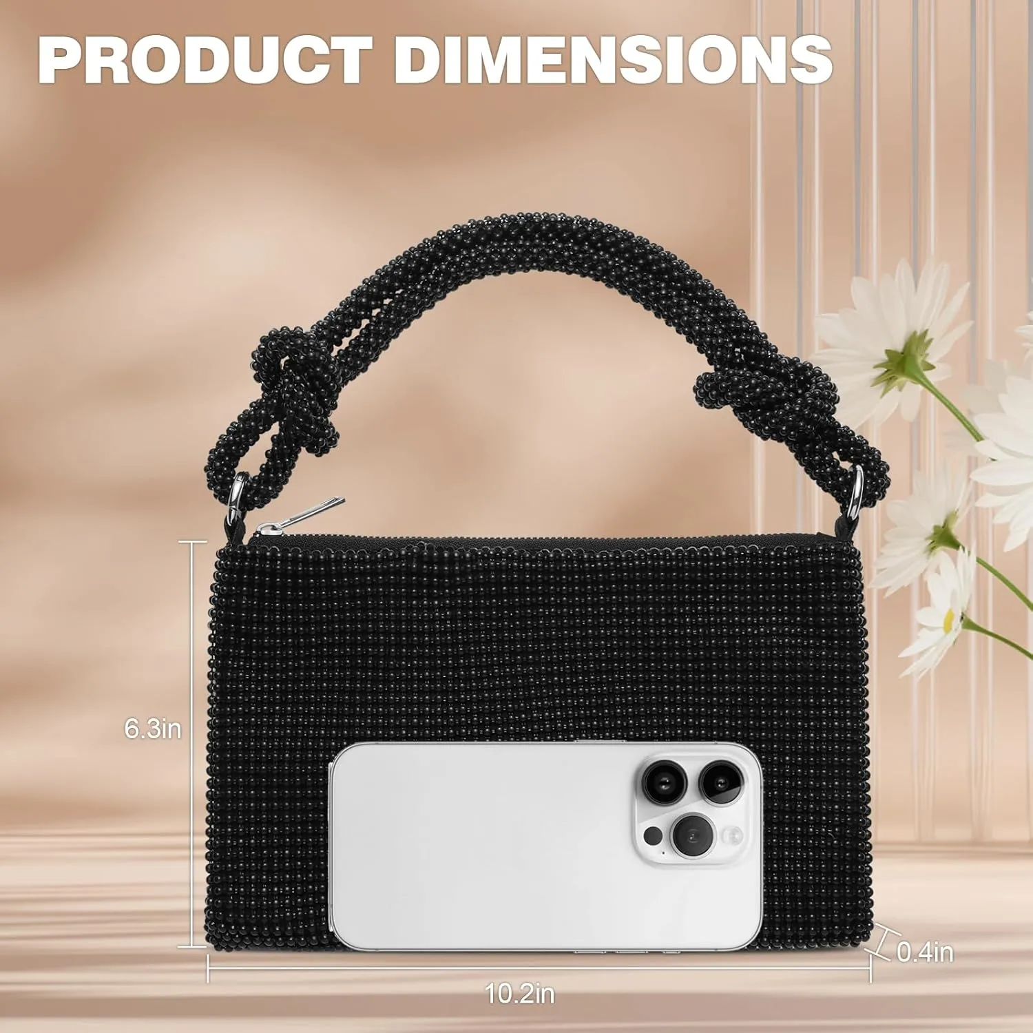 Clutch Purse for Women,Sparkly Rhinestone Evening Bag Wedding & Party Accessories,Handbag Fits Phone,Wallet & Lipstick