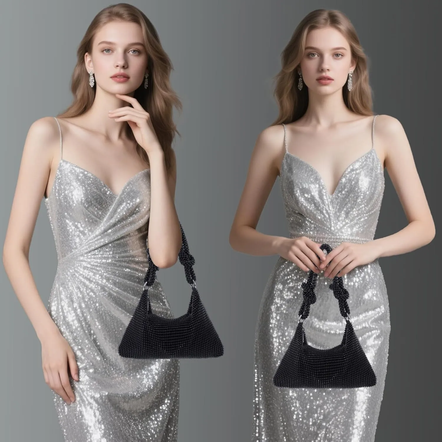 Clutch Purse for Women,Sparkly Rhinestone Evening Bag Wedding & Party Accessories,Handbag Fits Phone,Wallet & Lipstick
