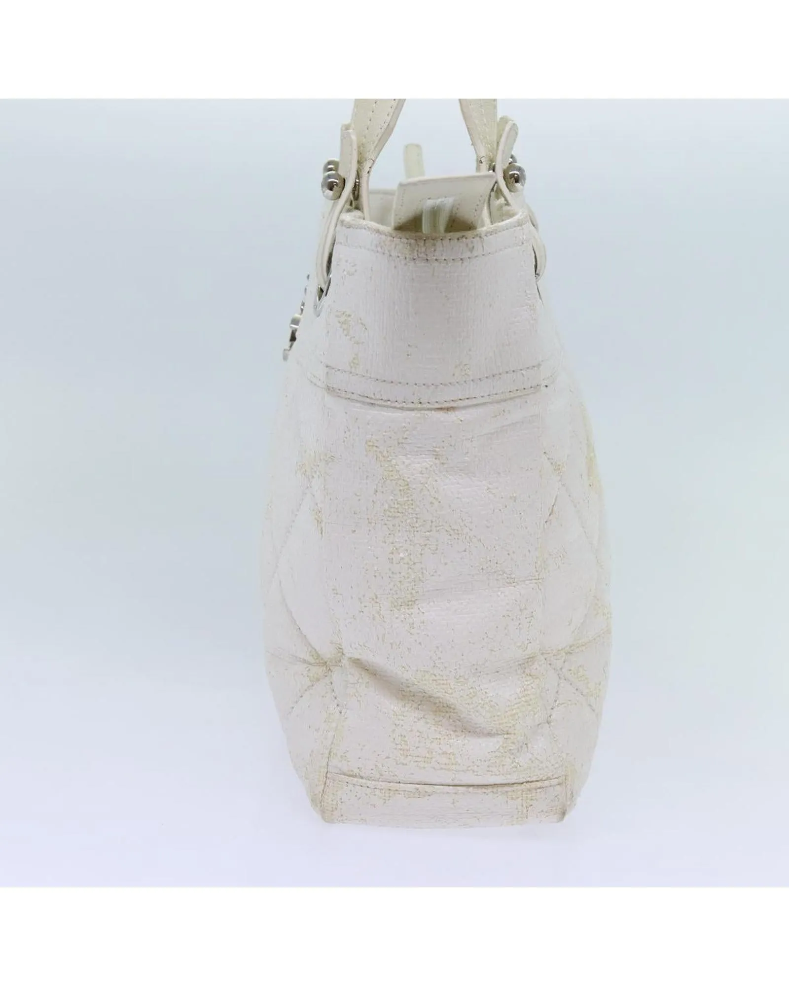 Coated Canvas White Tote Bag with CC Logo by CHANEL