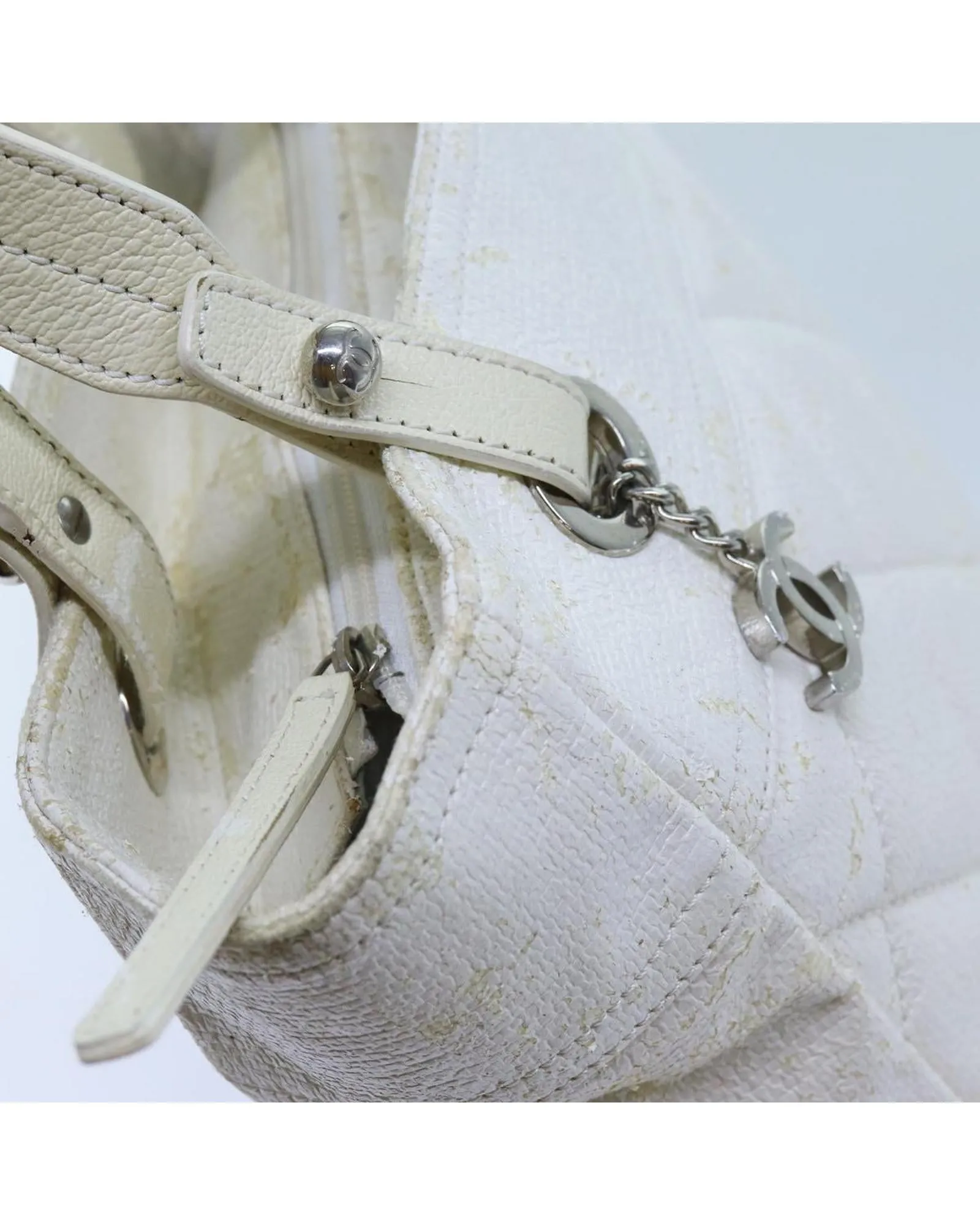 Coated Canvas White Tote Bag with CC Logo by CHANEL